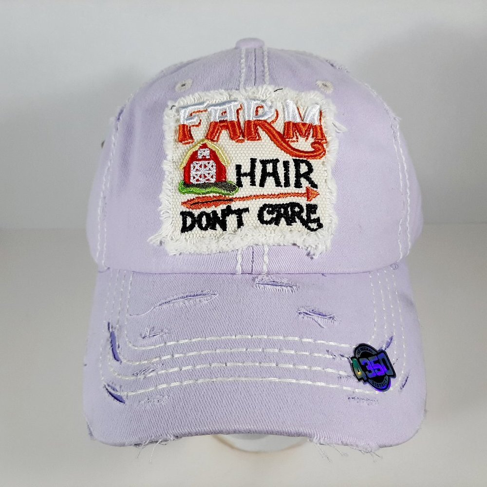 Farm Hair Don't Care Embroidered Frayed Patch Base